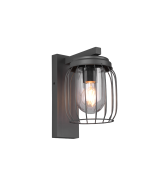 Tuela Επιτοίχιο Φαναράκι Εξωτερικού Χώρου E27 σε Μαύρο Χρώμα 210860142 Trio Lighting 210860142