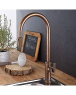 Μπαταρία Νεροχύτη Natural Brass Περιστρεφόμενο ρουξούνι με συρόμενο ντους 2 Λειτουργιών (Shower-Spray) Armando Vicario Urban 400702-225