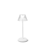 Φωτιστικό Επιτραπέζιο Led 7w 3000K 200lm Επαναφορτιζόμενο IP54 Ø125 Υ345mm Ideal Lux Lolita TL White 286723