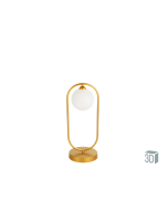Φωτιστικό Λαμπατέρ Επιτραπέζιο 1*G9 Χρυσαφί Μέταλλο /Γυαλί Οπάλ Σατινάτο Viokef Fancy 4208801