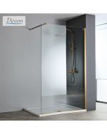 Διαχωριστικό κρύσταλλο ντουζιέρας IWIS Walk-in 100 h.220 ρυθμιζόμενo από 96 έως 98εκ., Devon Clean Glass Inox AISI304 Bronze Brushed  IWH100C-221