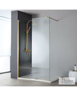 Διαχωριστικό κρύσταλλο ντουζιέρας IWIS Walk-in 110 h.220 ρυθμιζόμενo από 106 έως 108εκ., Devon Clean Glass Inox AISI304 Gold Brushed  IWH110C-211