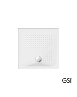 Ντουζιέρα Πορσελάνης Τετράγωνη 80x80 h.4 (4384) antislip Φ90 GSI White  470808-300