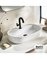 Νιπτήρας Πορσελάνης 60x40 (1 οπή) Bianco Ceramica White  31060-300