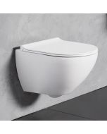 Λεκάνη Κρεμαστή 56 εκ. Rimless Λευκή Κάλυμμα Slim Soft Close Αποσπώμενο Bianco Ceramica Remo RM11500SC 