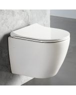 Λεκάνη Κρεμαστή 48 εκ. Λευκή με Κάλυμμα Slim Soft Close Αποσπώμενο Bianco Ceramica Vito 48 VT01000SC -300