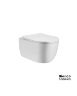 Λεκάνη Κρεμαστή ΜΑΥΑ/48,5 Rimless με κάλυμμα Slim Soft Close 9600SC, Bianco Ceramica White  MY11000SC-300
