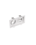 Kenai Παραλληλόγραμμο Μεταλλικό Χωνευτό Σποτ με Ντουί GU10 Διπλό Κινούμενο σε Λευκό χρώμα 17.2x9.2cm Trio Lighting 651600231
