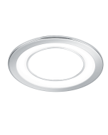 Core Στρογγυλό Πλαστικό Χωνευτό Σποτ με Ενσωματωμένο LED και Θερμό Λευκό Φως 10W σε Ασημί χρώμα 14x14cm Trio Lighting 652610106