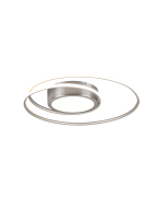 Yava Μοντέρνα Μεταλλική Πλαφονιέρα Οροφής με Ενσωματωμένο LED σε Ασημί χρώμα 60cm Trio Lighting 672310207