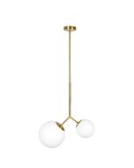 SE 110-15-23 PRATO PENDANT BRASS GOLD WITH 2 OPAL GLASSES Φ15,23 Γ4 HOMELIGHTING 77-4490