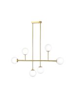 SE 110-6 PRATO PENDANT BRASS GOLD WITH 6 OPAL GLASSES Φ15 Γ4 HOMELIGHTING 77-4491