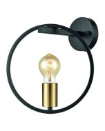 KQ 9016-1W HOOP WALL LAMP BLACK & BRUSHED BRASS HOMELIGHTING 77-8175