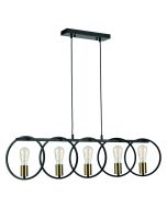 KQ 9016-5 HOOP PENDANT BLACK & BRUSHED BRASS HOMELIGHTING 77-8176