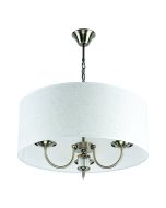 KQ 9015-3A PARIL ANTIQUE BRASS PENDANT BEIGE SHADES HOMELIGHTING 77-8193
