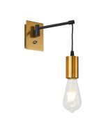 SE21-GM-9 ADEPT GOLD MATT & BLACK WALL LAMP Β3 HOMELIGHTING 77-8278