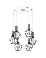 SE21-NM-4-NM6-GR1 ADEPT TUBE Nickel Matt Pendant Black Metal Grid+ HOMELIGHTING 77-8436