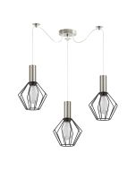 SE21-NM-4-NM3-GR1 ADEPT TUBE Nickel Matt Pendant Black Metal Grid+ HOMELIGHTING 77-8437