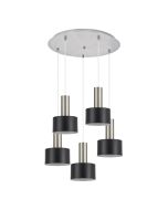 SE21-NM-4-5NM-MS1 ADEPT TUBE Nickel Matt Pendant Black Metal Shade+ HOMELIGHTING 77-8454