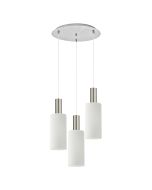 SE21-NM-4-3NM-GL3 ADEPT TUBE Nickel Matt Pendant White Glass+ HOMELIGHTING 77-8474