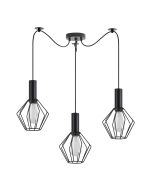 SE21-BL-4-BL3-GR1 ADEPT TUBE Black Pendant Black Metal Grid+ HOMELIGHTING 77-8528