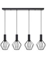 SE21-BL-4-4BL-GR1 ADEPT TUBE Black Pendant Black Metal Grid+ HOMELIGHTING 77-8532