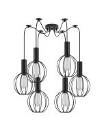 SE21-BL-4-BL6-GR2 ADEPT TUBE Black Pendant Black Metal Grid+ HOMELIGHTING 77-8534