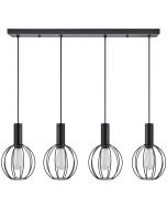 SE21-BL-4-4BL-GR2 ADEPT TUBE Black Pendant Black Metal Grid+ HOMELIGHTING 77-8539