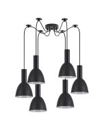 SE21-BL-4-BL6-MS2 ADEPT TUBE Black Pendant Black Metal Shade+ HOMELIGHTING 77-8548