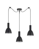 SE21-BL-4-BL3-MS2 ADEPT TUBE Black Pendant Black Metal Shade+ HOMELIGHTING 77-8549