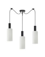 SE21-BL-4-BL3-GL3 ADEPT TUBE Black Pendant White Glass+ HOMELIGHTING 77-8563