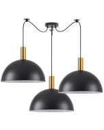 SE21-GM-4-BL3-MS40 ADEPT TUBE Gold Matt Pendant Black Metal Shade+ HOMELIGHTING 77-8590