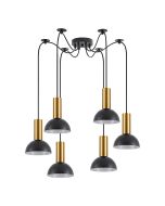 SE21-GM-4-BL6-MS3 ADEPT TUBE Gold Matt Pendant Black Metal Shade+ HOMELIGHTING 77-8646