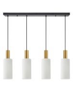 SE21-GM-4-4BL-GL3 ADEPT TUBE Gold Matt Pendant White Glass+ HOMELIGHTING 77-8658