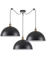 SE21-BR-10-BL3-MS40 MAGNUM Bronze Metal Pendant Black Shade with Black Fabric Cable+ HOMELIGHTING 77-8697