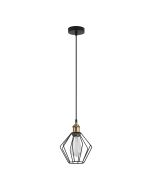 SE21-BR-10-GR1 MAGNUM Bronze Metal Pendant Black Metal Grid with Black Fabric Cable+ HOMELIGHTING 77-8703