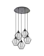 SE21-BL-B10-5BL-GR1 ADEPT PENDANT Black Metal Grid Pendant+ HOMELIGHTING 77-8751