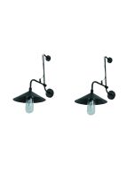 WL111064 (x2) Dim Packet Metal black adjustable wall lamp+ HOMELIGHTING 77-8862