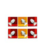 GU1094J-3B (x2) Colours Spot Packet Chrome metal rotating spot with decorative red and yellow g HOMELIGHTING 77-8863