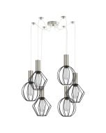 SE21-NM-4-BL6-GR12 ADEPT FLEX Nickel Matt Pendant Black Metal Grid+ HOMELIGHTING 77-8923