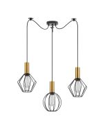 SE21-GM-4-BL3-GR12 ADEPT FLEX Gold Matt Pendant Black Metal Grid+ HOMELIGHTING 77-8939