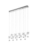 Φωτιστικό Κρεμαστό  Ράγα 87cm Led 10x2,w 3000K 2700lm Χρωμέ / Διάφανα Κρύσταλλα Eglo Pianopoli 93663