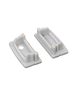 SET OF WHITE PLASTIC END CAPS FOR P117, 1PC WITH HOLE & 1PC WITHOUT HOLE ACA EP117