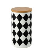 Κεραμικό Δοχείο 1000ml  Ασπρόμαυρο Μοτίβο 10,3x18,5cm Etoile MB-1833A