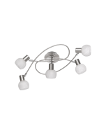  Πλαφονιέρα Οροφής 52cm Μοντέρνα Μεταλλική Nickel Matt 5xE14 Trio Lighting Antibes R60175007