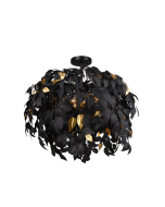 Leavy Μοντέρνα Μεταλλική Πλαφονιέρα Οροφής με Ντουί E14 σε Μαύρο χρώμα 70cm Trio Lighting R60463032
