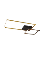 Padella Μοντέρνα Μεταλλική Πλαφονιέρα Οροφής με Ενσωματωμένο LED σε Χρυσό χρώμα 63cm Trio Lighting R62642108