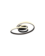 Sansa Μοντέρνα Μεταλλική Πλαφονιέρα Οροφής με Ενσωματωμένο LED σε Μαύρο χρώμα 53cm Ματ Trio Lighting R62751132