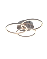 Circle Μοντέρνα Μεταλλική Πλαφονιέρα Οροφής με Ενσωματωμένο LED σε Ασημί χρώμα 43cm Trio Lighting R62823107