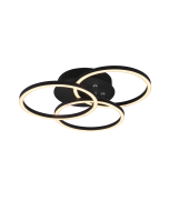 Circle Μοντέρνα Μεταλλική Πλαφονιέρα Οροφής με Ενσωματωμένο LED σε Μαύρο χρώμα 43cm Trio Lighting R62823132